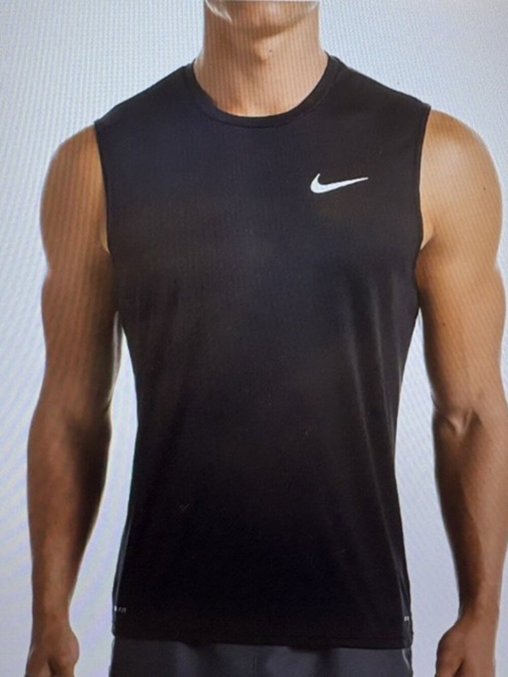 NEW NIKE DRI-FIT Men's Training Running Gym Black/Gray Sleeveless Tank Large